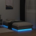 Estructura de cama con luces LED gris Sonoma 90x190 cm