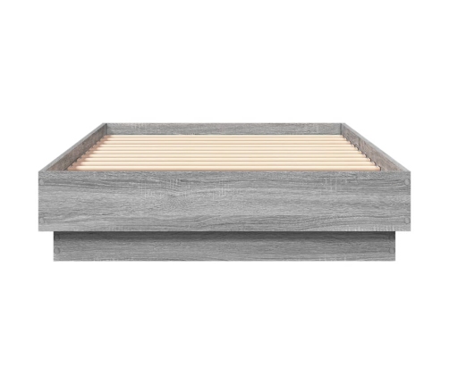 Estructura de cama con luces LED gris Sonoma 90x190 cm