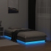 Estructura de cama con luces LED gris Sonoma 75x190 cm