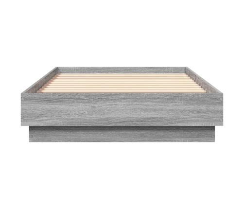 Estructura de cama con luces LED gris Sonoma 75x190 cm