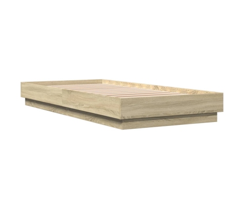 vidaXL Estructura de cama madera de ingeniería roble Sonoma 90x200 cm