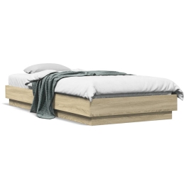Estructura de cama sin colchón madera roble Sonoma 90x200 cm