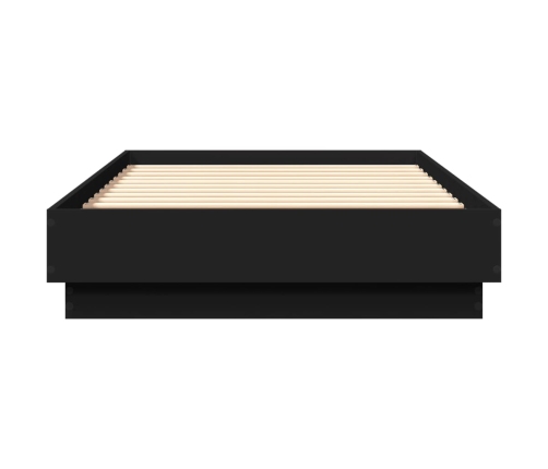 Estructura de cama madera de ingeniería negra 90x190 cm
