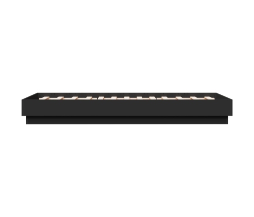 Estructura de cama madera de ingeniería negra 90x190 cm
