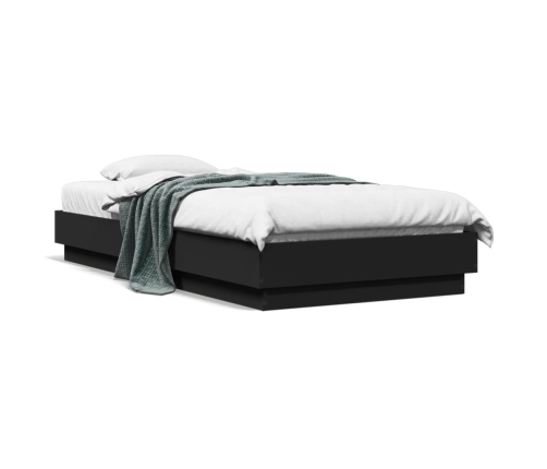 Estructura de cama madera de ingeniería negra 90x190 cm