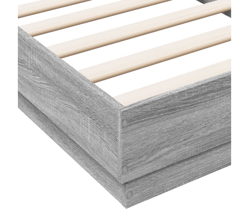 Estructura de cama madera de ingeniería gris Sonoma 90x190 cm