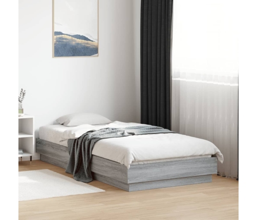 Estructura de cama madera de ingeniería gris Sonoma 75x190 cm