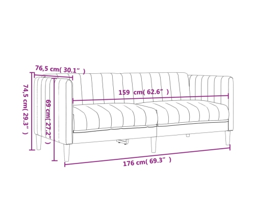 vidaXL Juego de sofás 2 piezas tela marrón