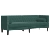 Set de sofás Chesterfield con cojines 3 piezas terciopelo verde