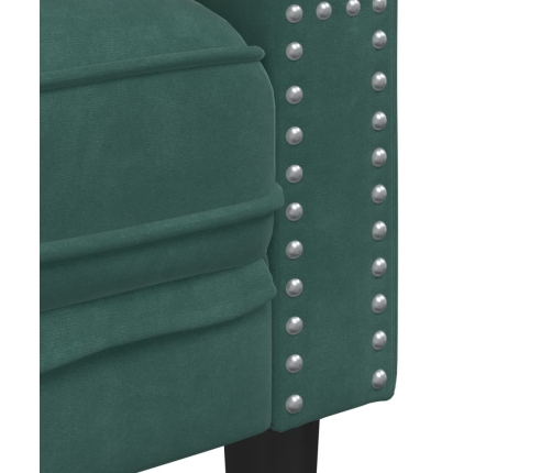 Set de sofás Chesterfield con cojines 3 piezas terciopelo verde