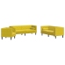 Set de sofás Chesterfield y cojines 3 pzas terciopelo amarillo