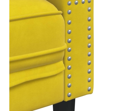 Set de sofás Chesterfield y cojines 3 pzas terciopelo amarillo