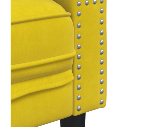 Set de sofás Chesterfield y cojines 2 pzas terciopelo amarillo