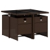 Set comedor de jardín 5 piezas y cojines ratán sintético marrón