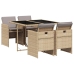Set comedor de jardín 5 pzas con cojines ratán sintético beige