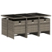 Set comedor jardín 7 pzas y cojines ratán sintético gris
