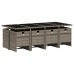 Set comedor jardín 9 pzas y cojines ratán sintético gris