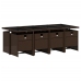 Set comedor para jardín 9 pzas y cojines ratán sintético marrón