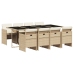 Set comedor de jardín 9 pzas con cojines ratán sintético beige