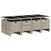 Set comedor de jardín 9 pzas cojines ratán sintético gris claro