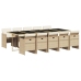 Set comedor de jardín 11 pzas con cojines ratán sintético beige