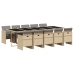 Set comedor de jardín 11 pzas con cojines ratán sintético beige