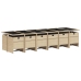 Set comedor de jardín con cojines 13 pzas ratán sintético beige