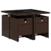 Set comedor para jardín 9 pzas y cojines ratán sintético marrón