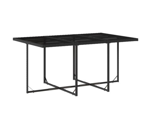 Set de comedor jardín 11 pzas con cojines ratán sintético negro