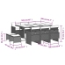 Set comedor de jardín 11 pzas con cojines ratán sintético beige