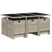 Set de comedor de jardín 11 pzas y cojines ratán sintético gris