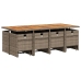 Set comedor de jardín con cojines 13 pzas ratán sintético gris