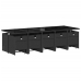 Set comedor de jardín con cojines 15 pzas ratán sintético negro
