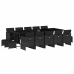Set comedor de jardín con cojines 15 pzas ratán sintético negro