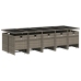Set comedor de jardín con cojines 15 pzas ratán sintético gris