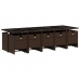 Set comedor de jardín y cojines 15 pzas ratán sintético marrón