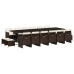 Set de muebles jardín 17 pzas y cojines ratán sintético marrón