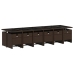 Set de muebles jardín 17 pzas y cojines ratán sintético marrón