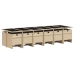 Set comedor de jardín 17 pzas con cojines ratán sintético beige