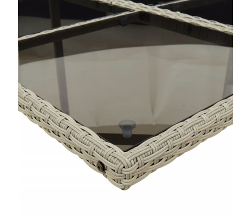 Set comedor jardín y cojines 17 pzas ratán sintético gris claro