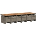 Set comedor de jardín 17 pzas y cojines ratán sintético gris