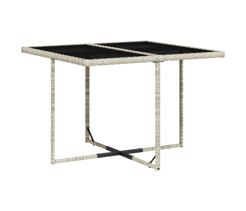 Set comedor de jardín 9 pzas cojines ratán sintético gris claro
