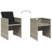 Set comedor de jardín 9 pzas cojines ratán sintético gris claro