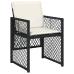 Set de muebles jardín 5 pzas con cojines ratán sintético negro