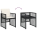 Set de muebles jardín 5 pzas con cojines ratán sintético negro