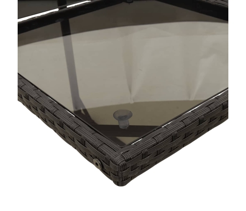 Set de muebles jardín 5 pzas con cojines ratán sintético negro