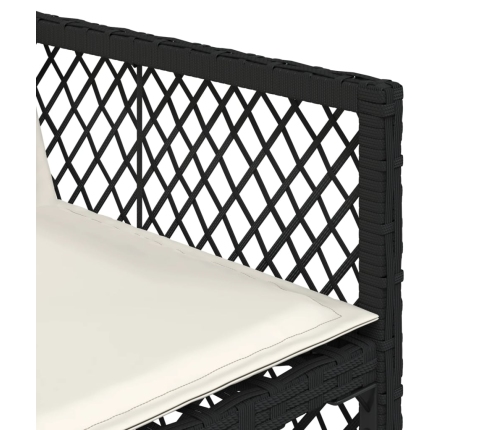 Set de muebles jardín 5 pzas con cojines ratán sintético negro