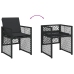 Set de muebles jardín 5 pzas con cojines ratán sintético negro