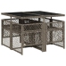Set comedor de jardín 5 piezas con cojines ratán sintético gris