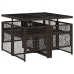 Set comedor de jardín 5 piezas y cojines ratán sintético marrón